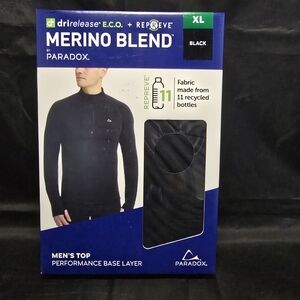 New Paradox Merino Blend Top Base Layer - Black XL